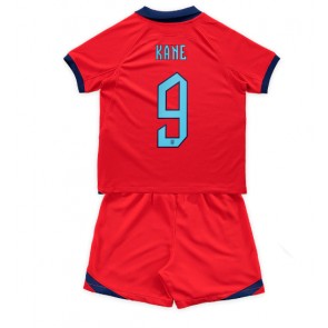 England Harry Kane #9 kläder Barn VM 2022 Bortatröja Kortärmad (+ korta byxor)